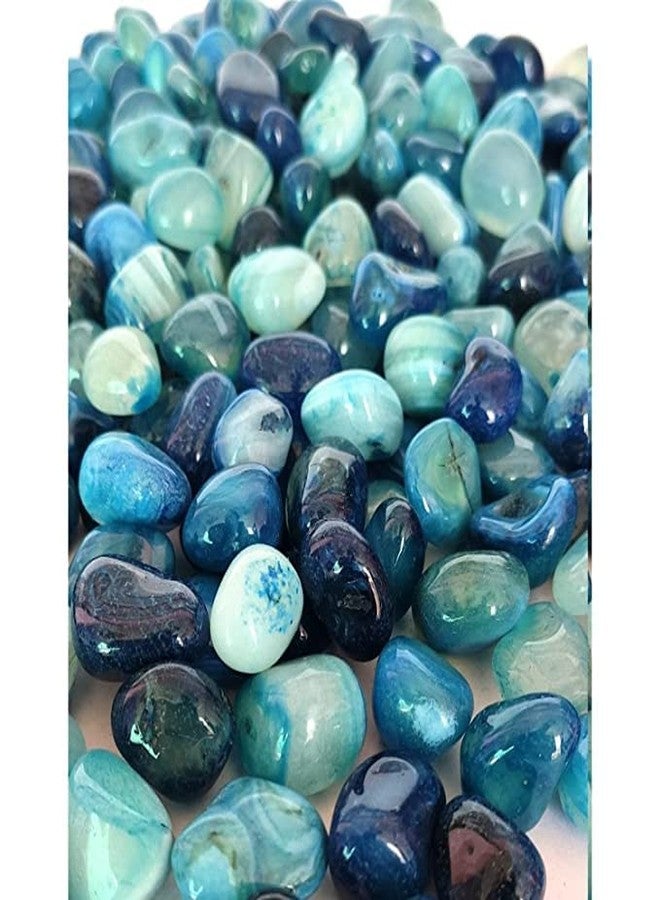 VANNEF Stone Polished Glossy Decortaive Onyx Pebbles Stones for Home Decor, Garden, Table Decoration and Vase Fillers (MultiBlue_450gm) - Image 2